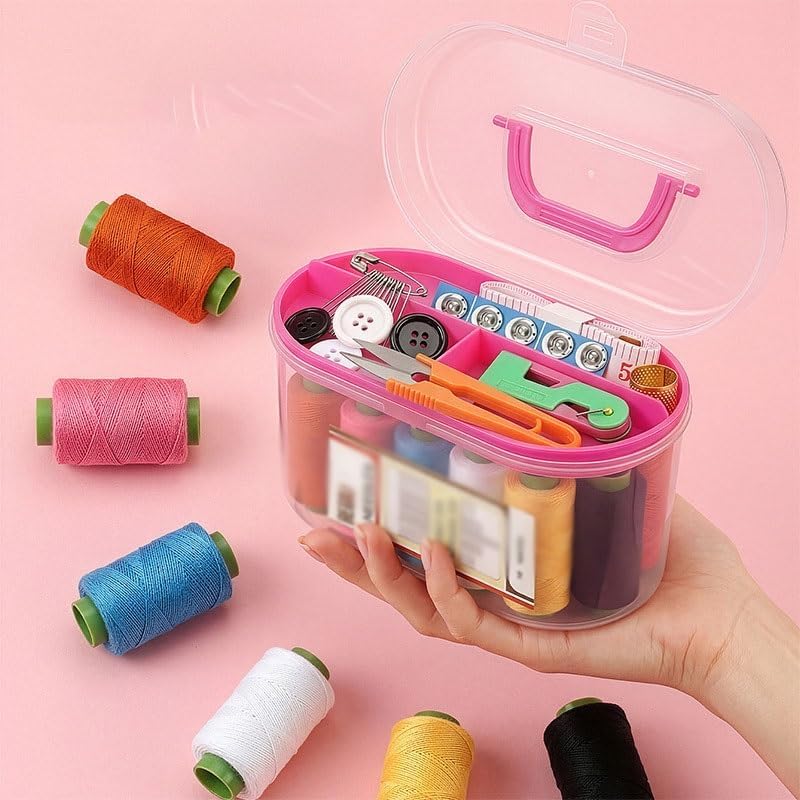 LWECMGSA ABS Household Sewing Kit Multi-Functional Needle Thread Set Portable Tool Bag