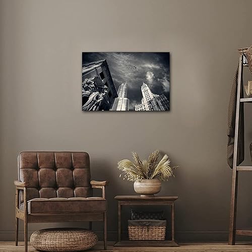 Vista 428 de 1 lienzo decorativo para pared, ferrocarril a través del bosque de pinos con niebla, decoración moderna para el hogar, sala de estar, arte de pared