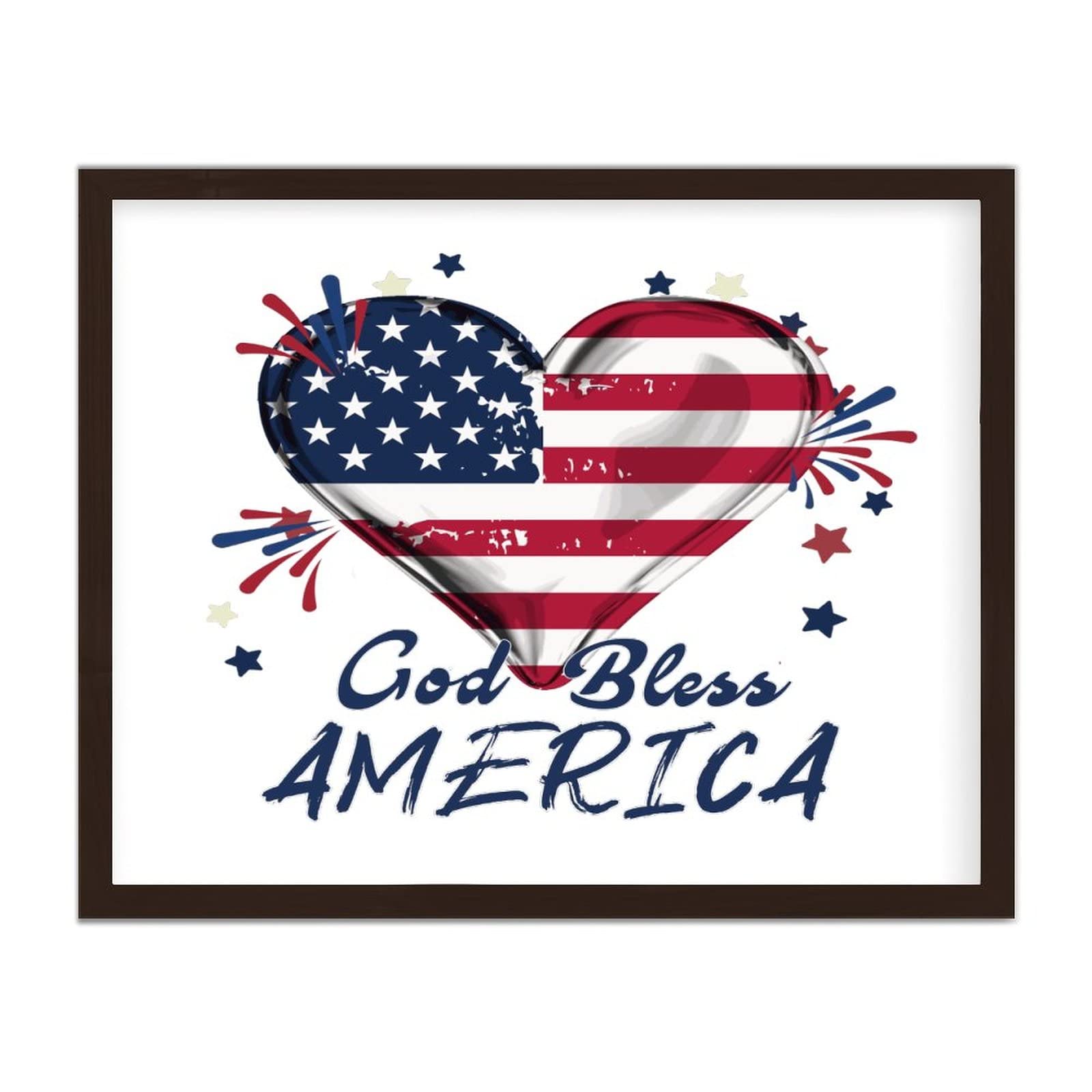 Cadre en bois moderne God Bless America de qualité supérieure 40x50 cm