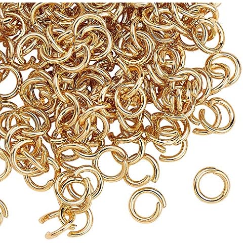 DanLingJewelry 200 pcs 304 Stainless Steel 19 Gauge Open Jump Rings 6mm for Jewelry Making Connectors Jewelry Finding Golden Color Cover