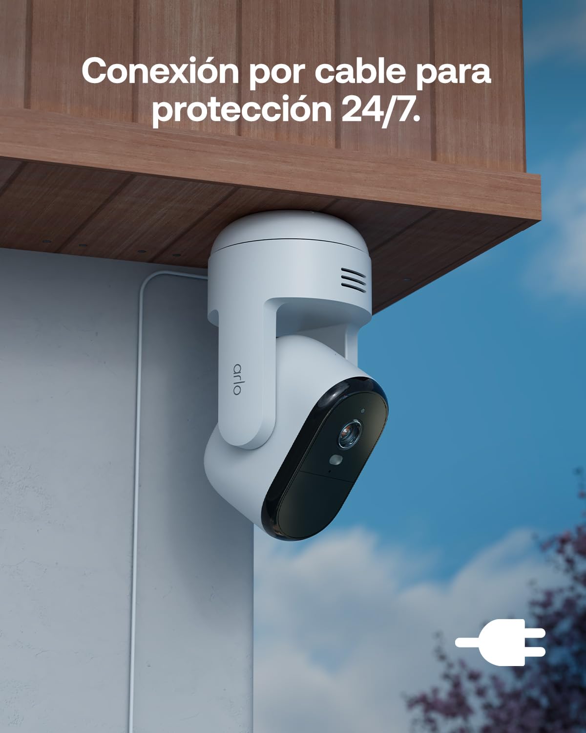 Arlo Essential 3 HD con rotación 360º Horizontal, Vertical y Zoom, Camara Vigilancia WiFi Exterior HD, Sensor de Movimiento, Alarmas, Visión Nocturna En Color, Prueba Secure Incluida, 2 Cámaras
