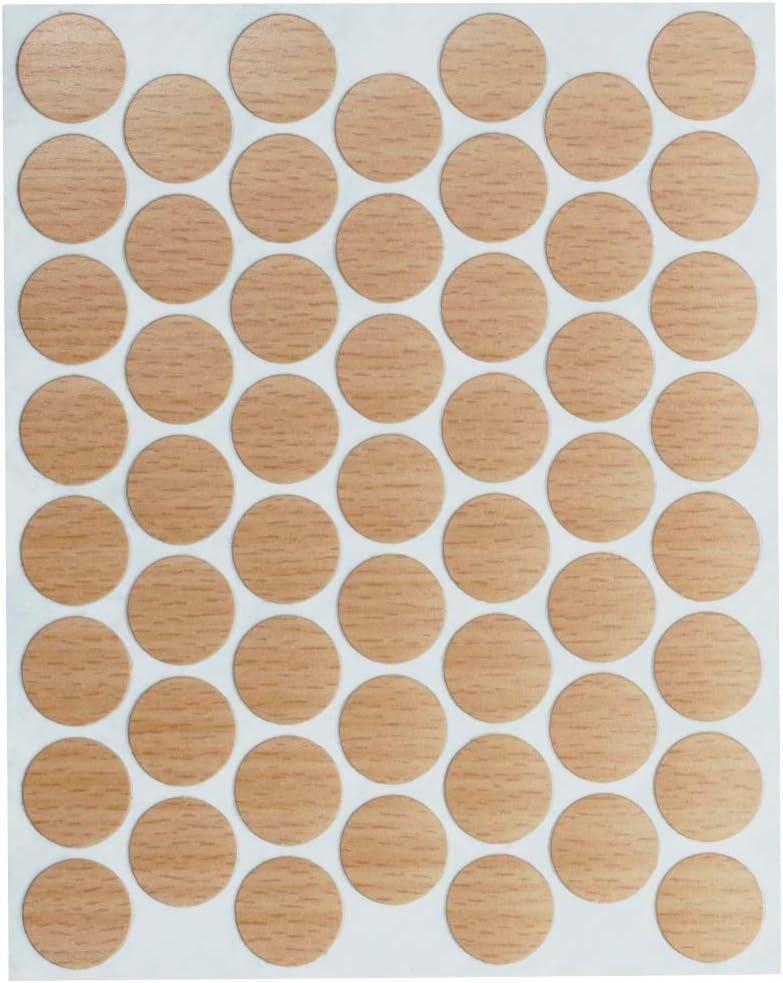 53 Pack Fastcap FC.WP.916.BE 9/16" Self Adhesive Screw Cap Covers Beech