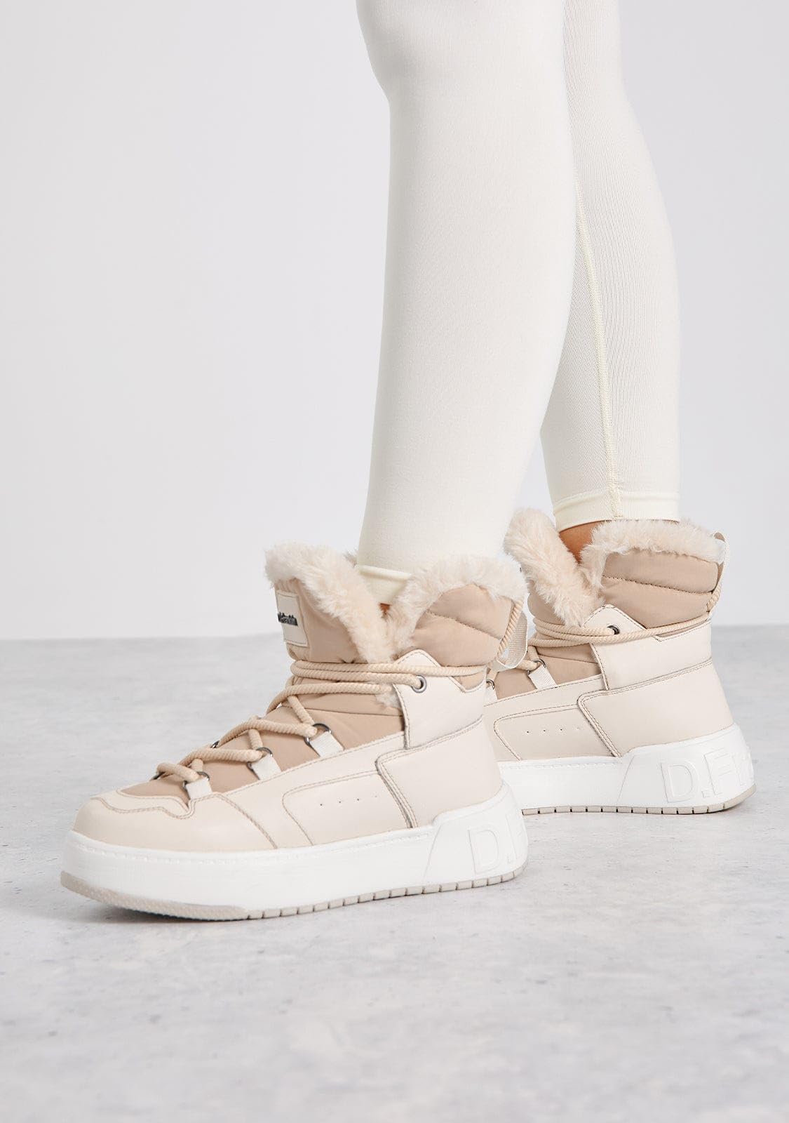 D.Franklin Botas Mujer Forro Interior Pelo Court Bomb V2 Beige - Botas para Mujer - Moda casual - Talla (37) - Modelo court bomb