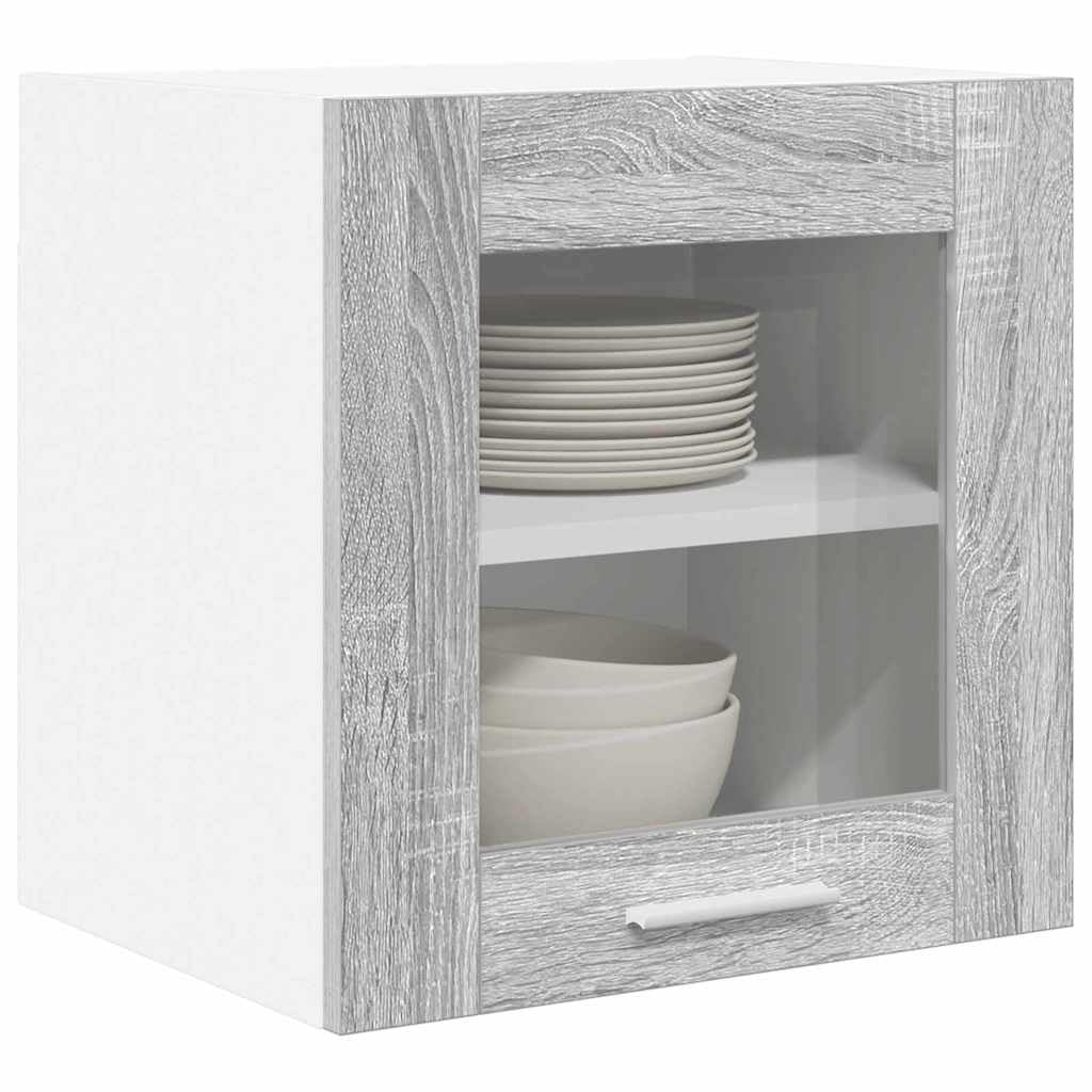 Tomostar 2 Stück Küchenoberschrank, Hängeschrank, Wandschrank, Küche mit Tür, 2 Stück, Sonoma-Grau, 40 x 31 x 40 cm