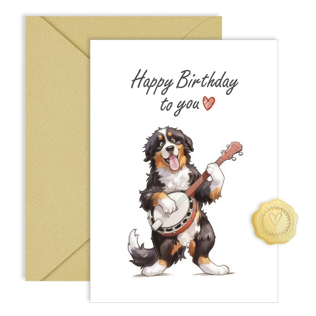 CRTURUNIQ Funny Dog Birthday Card for Men, Women, and Kids – A Fun and Happy Gift for Wife, Husband, Mom, Dad, Sister, or Best Friend