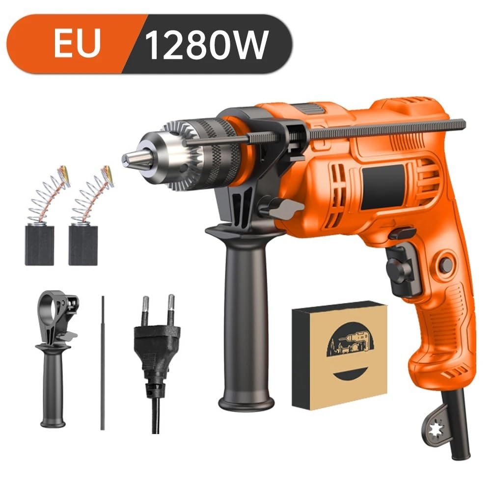 Wiertarka elektryczna udarowa AC220V 1000 W/1280 W 3000 obr./min wielofunkcyjna wiertarka elektryczna potężna wiertarka udarowa młot elektryczny elektronarzędzia(1280W)