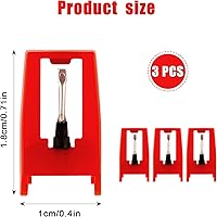 Vista 2 de 3 piezas de aguja para tocadiscos, aguja de reemplazo para tocadiscos de larga duración, aguja de repuesto de diamante para tocadiscos de vinilo