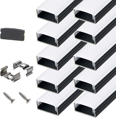 Canal de aluminio LED ancho - Perfil de aluminio LED StarlandLED, paquete de 20 con accesorios de montaje completos para tira de luz LED de hasta