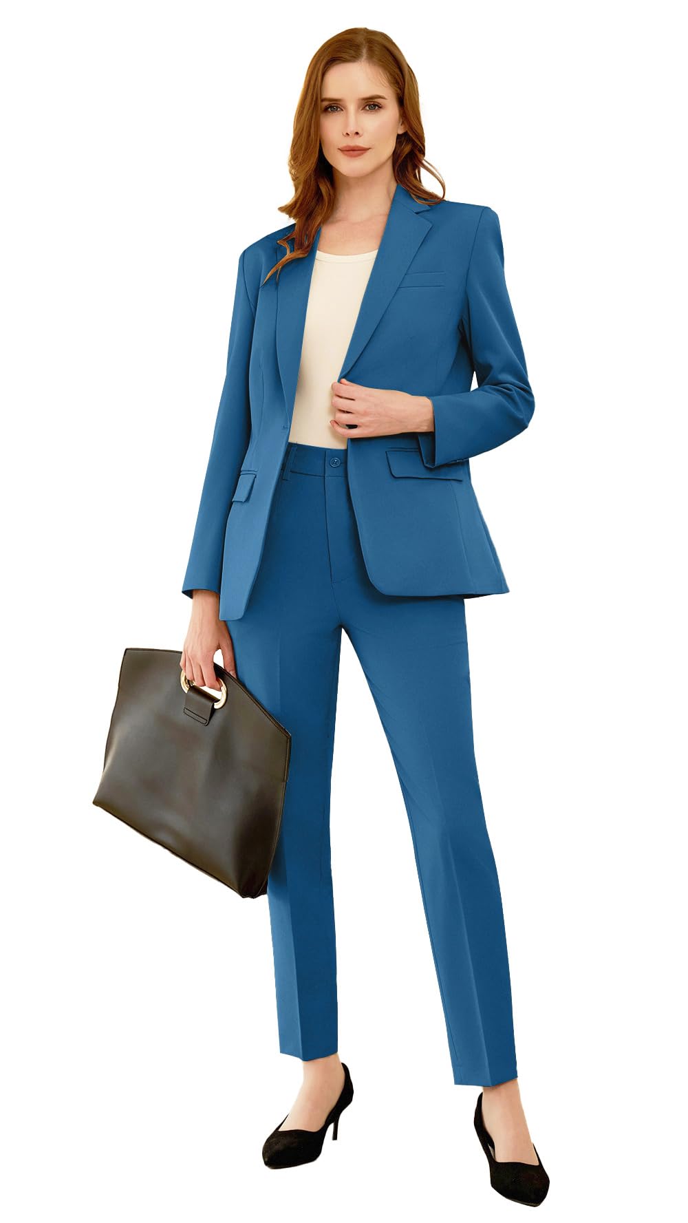Womens Suits for Work Professional Dressy Business Casual Outfits 2025 Pantsuits Set Work Office Moroccan Size 16