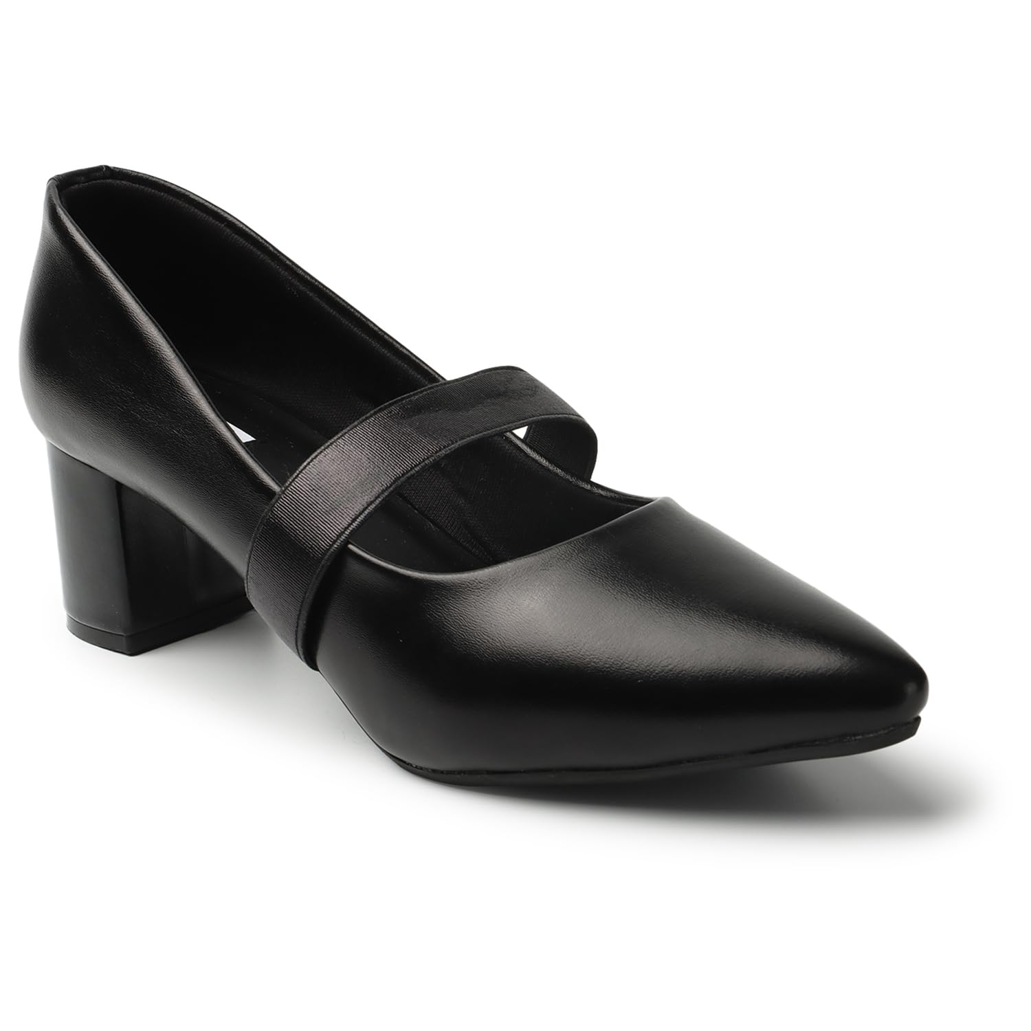 ELLE Women's Mary Jane Style Block Heels Slip-On Pumps