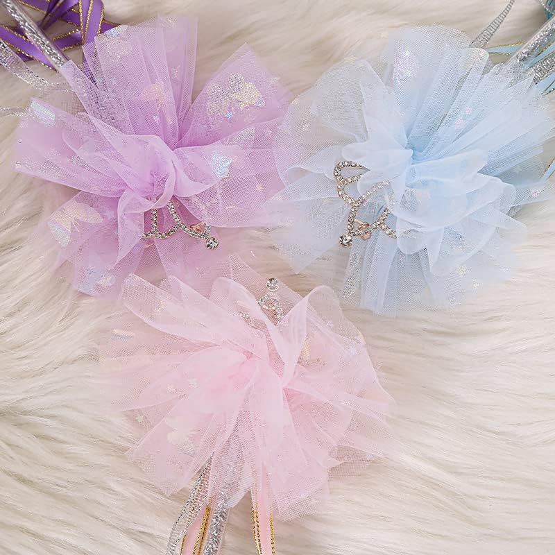 Miniatura 6 de Kit de varita mágica de hadas con borlas varita de princesa corona de encaje varitas de ángel para niñas cintas mágicas varitas serpentinas disfraz