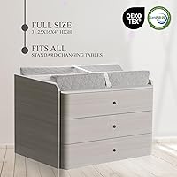 Vista 5 de Cambiador de bebé contorneado de algodón orgánico con colchón de espuma impermeable, incluye funda suave, extraíble y lavable, correa de seguridad