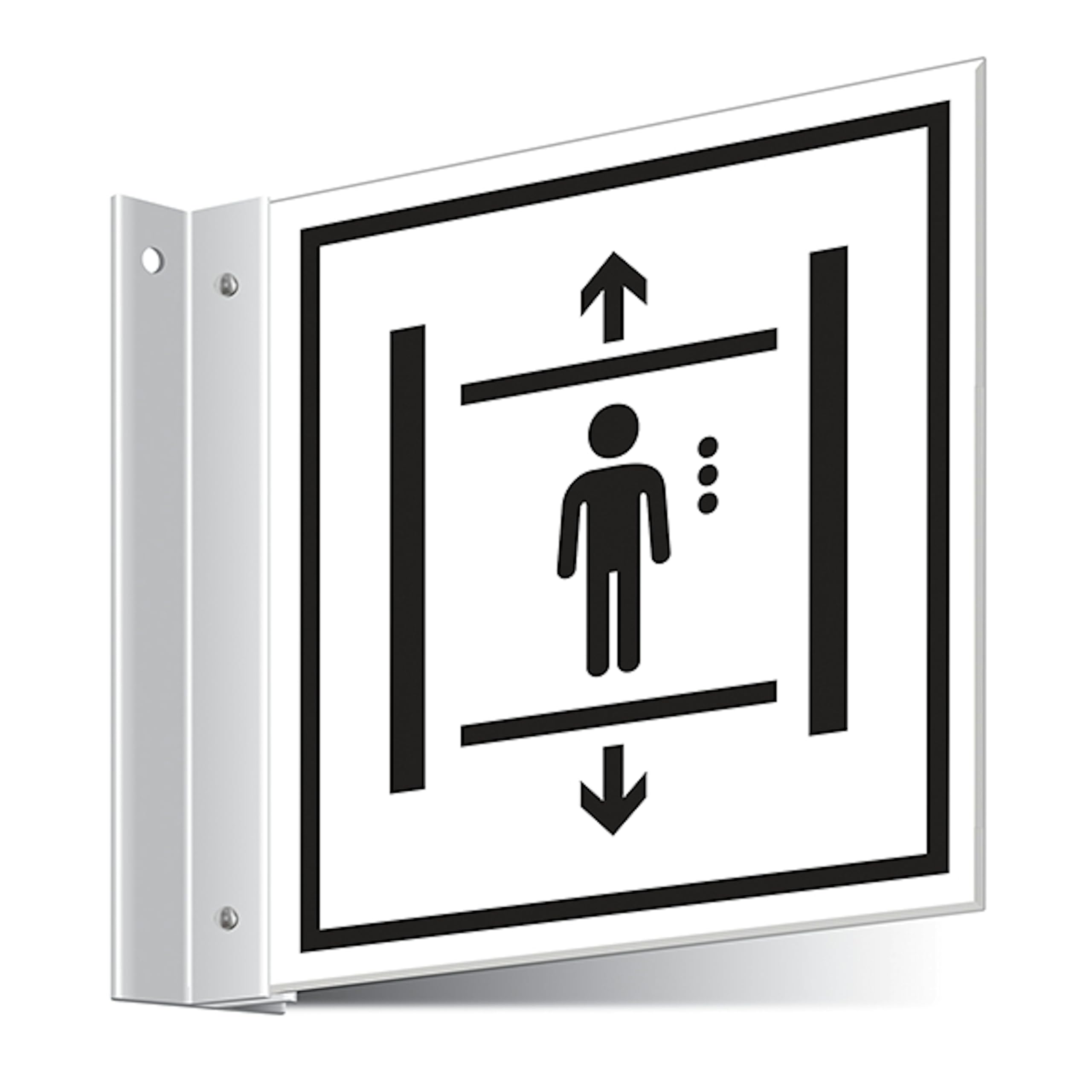 V Safety Lift Corridor Sign 150 x 150 mm - 3mm Indoor Palboard Safety Sign