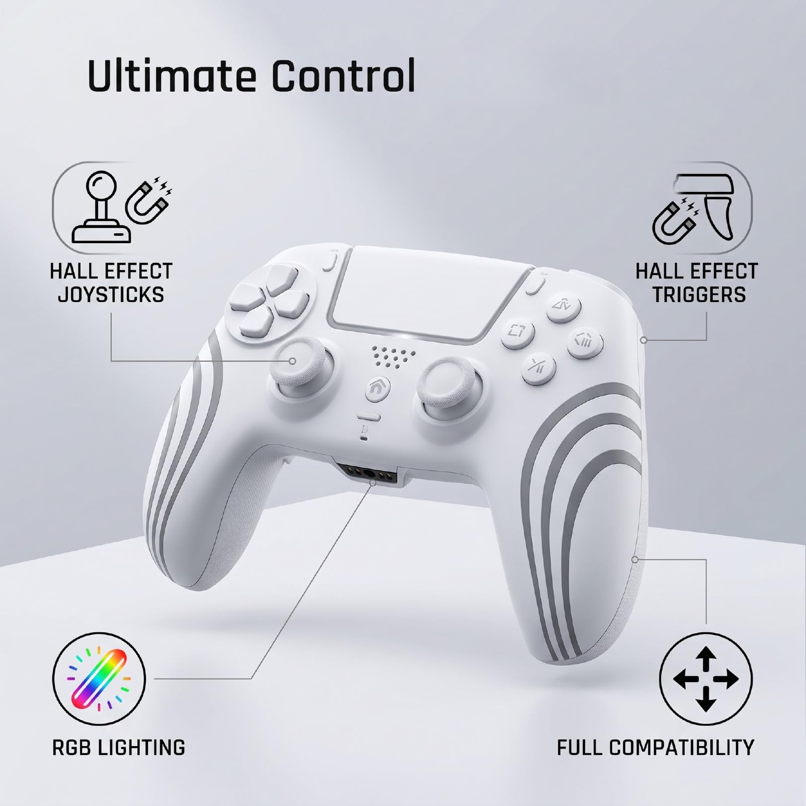 Sxhlseller Controller di Gioco Wireless Ad Effetto Hall per PC e Giochi Slim Pro con Feedback Coinvolgente e Design Durevole