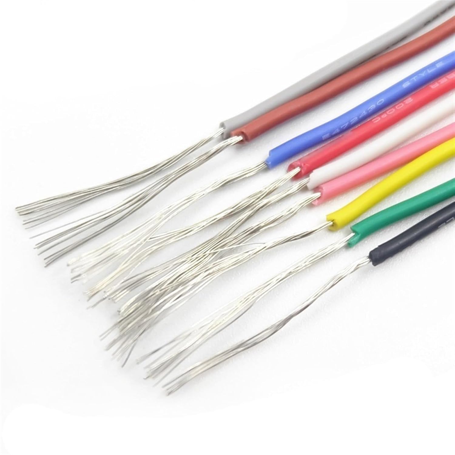 Cable electrónico LED de 10 metros, conector flexible de silicona gris 20 AWG