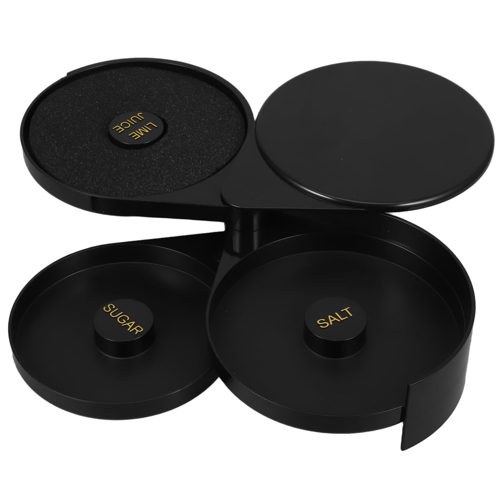 CIYODO Sturdy Plastic Salt Box 3-tier Design for Bar Supplies Cocktail Sugar Rimmer