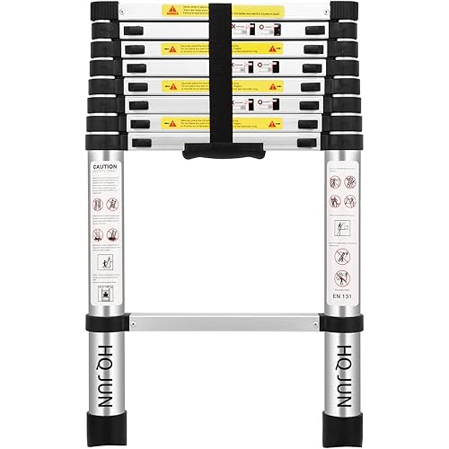 (8.5Ft/2.6M) Telescoping Ladders，EN131Standards Multi-Purpose Folding Aluminum Extension Ladder
