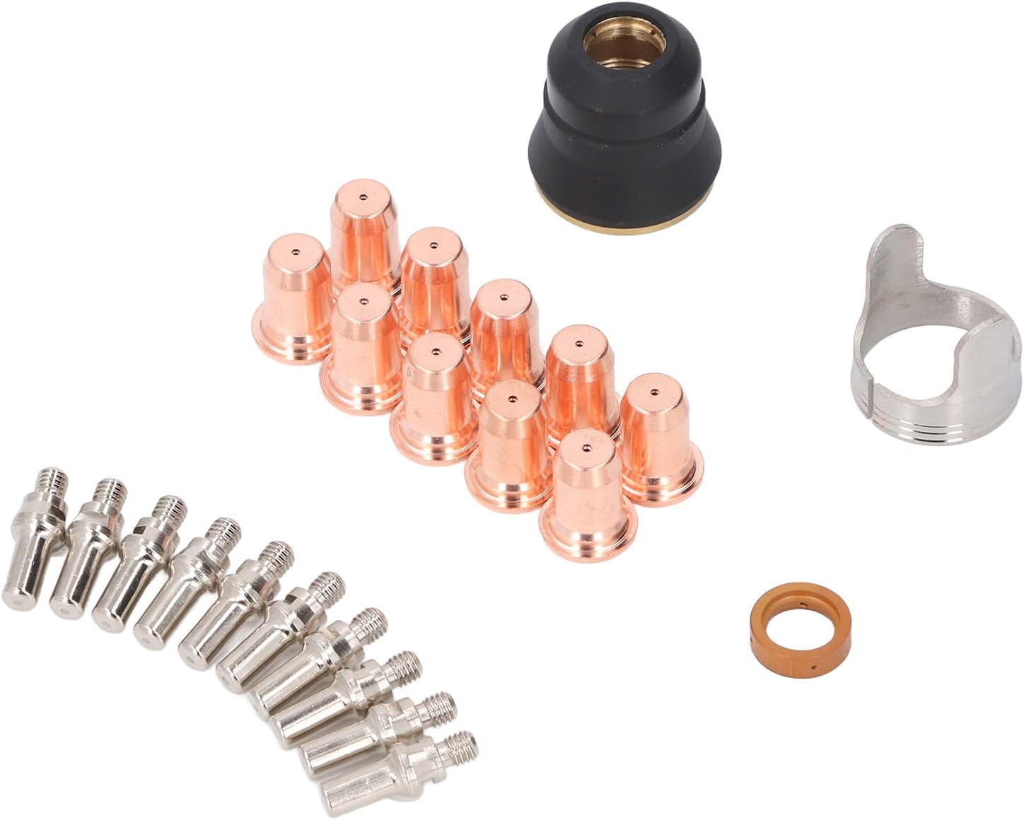 Hilitand Plasma Cutter Consumables, 23PCS Brass Nozzle Electrode Cup Cover Kit for Plasma Cutting Torch with Fast Replacement