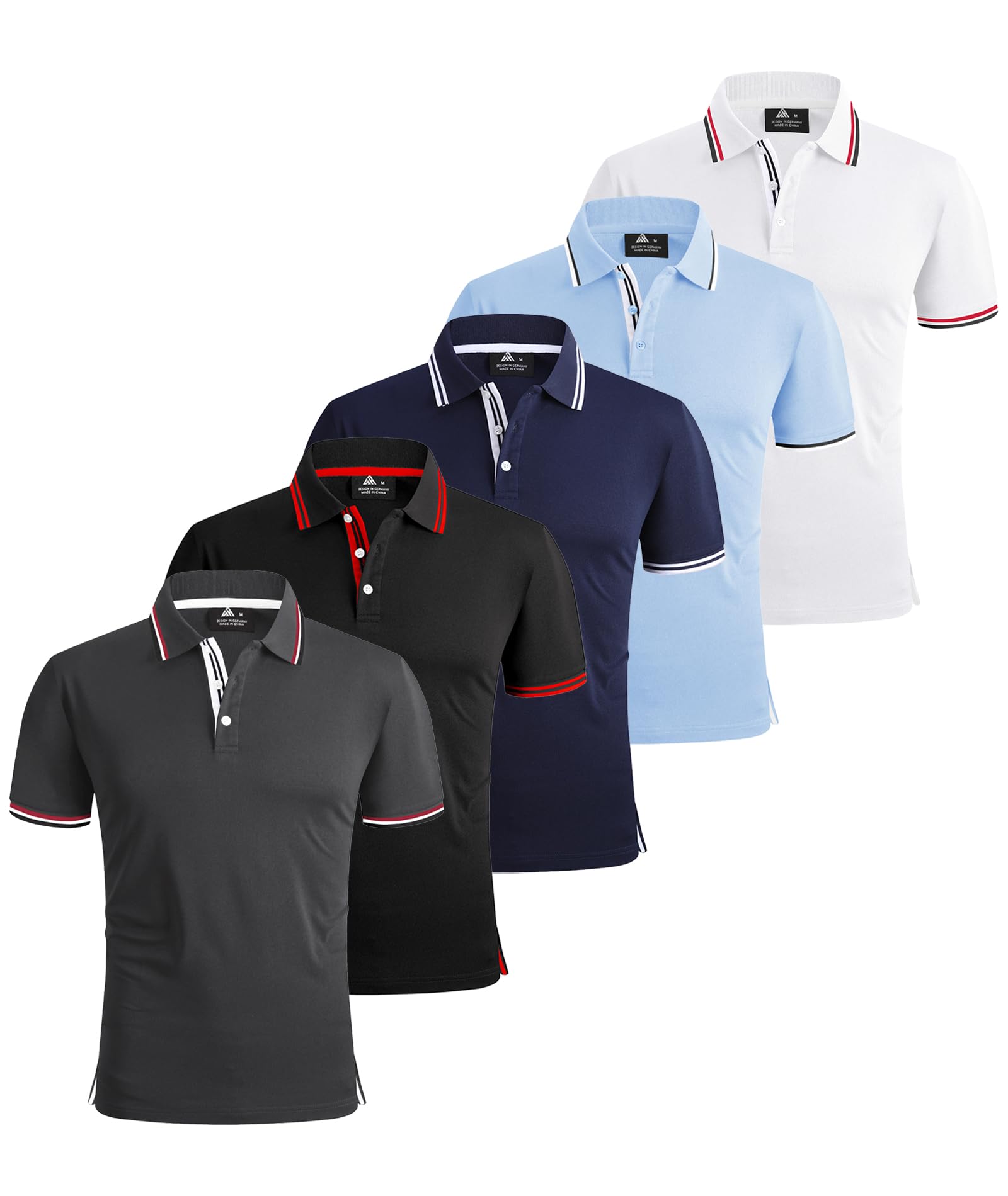 SwissWell 5er Pack Poloshirt Herren Kurzarm T-Shirt für Herren Golf Polo Shirts Männer