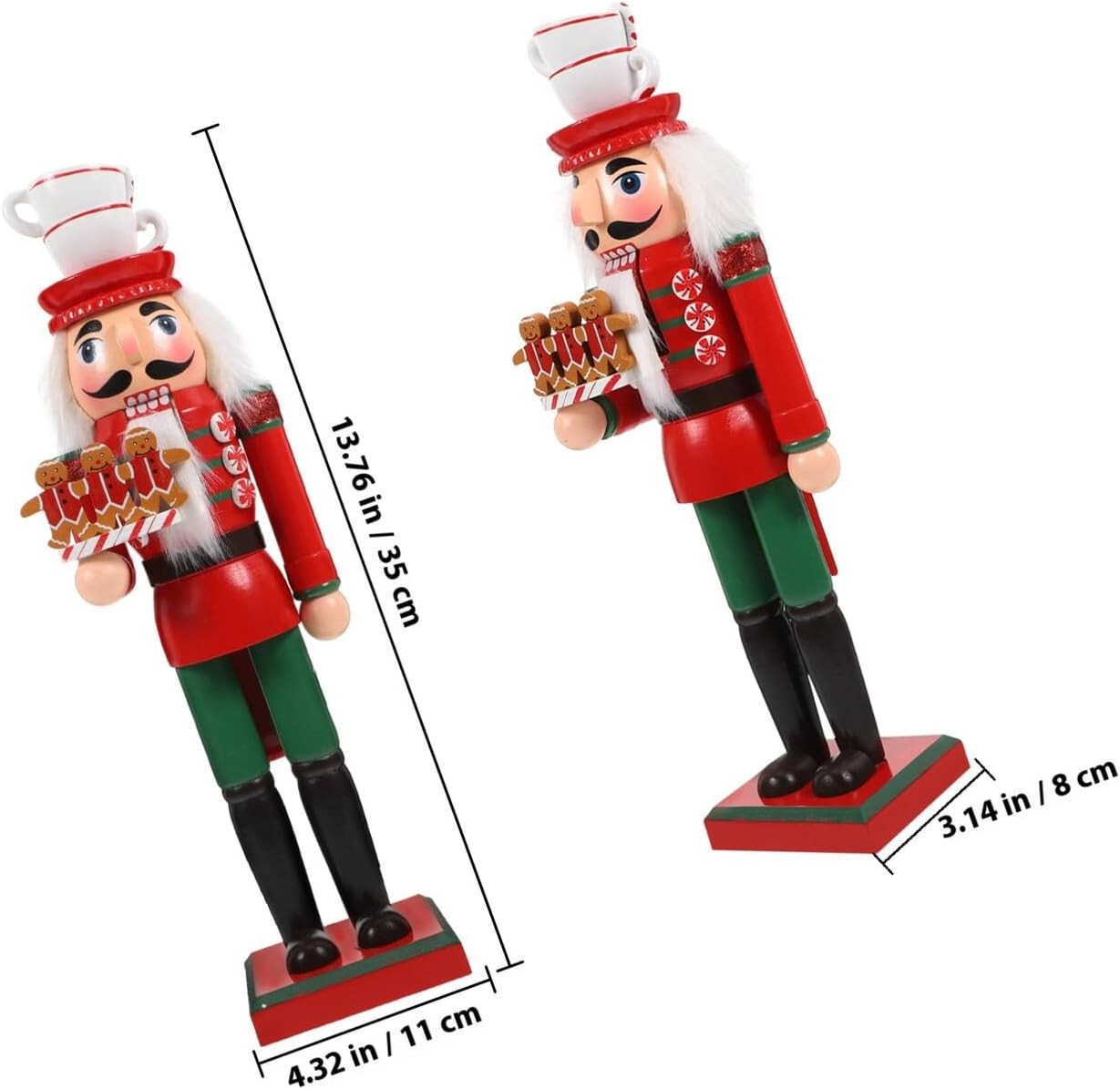 Wooden Christmas Nutcracker Figurine 35cm Large Holiday Nutcracker Soldier Decor Traditional Seasonal Ballet Ornament for Festive Home Decoration