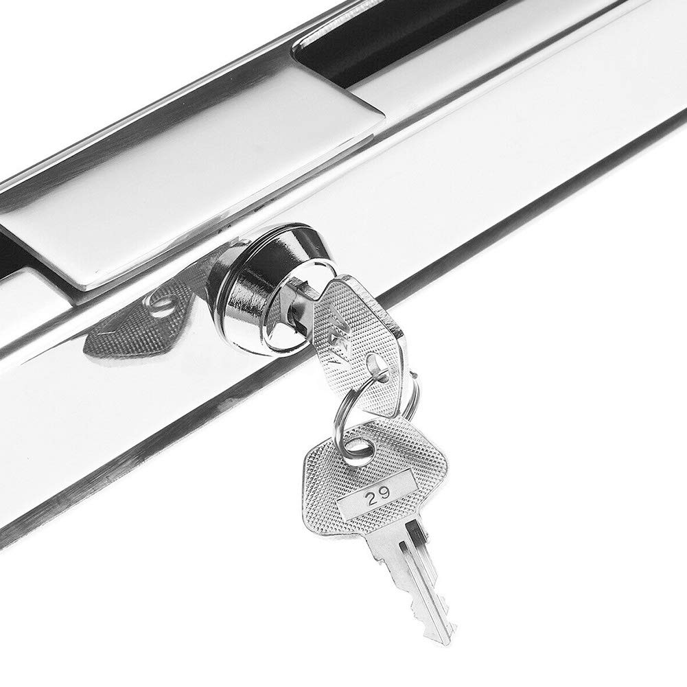 ANAJOY Serrure de Moteur Hors-Bord Marine Avec 2 Clés, Dispositif Antivol en Acier Inoxydable pour Yacht/Bateau de Pêche/Hors-Bord (Argent)
