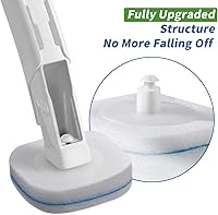 Vista 4 de oshang Escobilla de inodoro desechable, limpiador de inodoro, suministros de limpieza de inodoro, escobilla de inodoro con soporte, 14 recambios