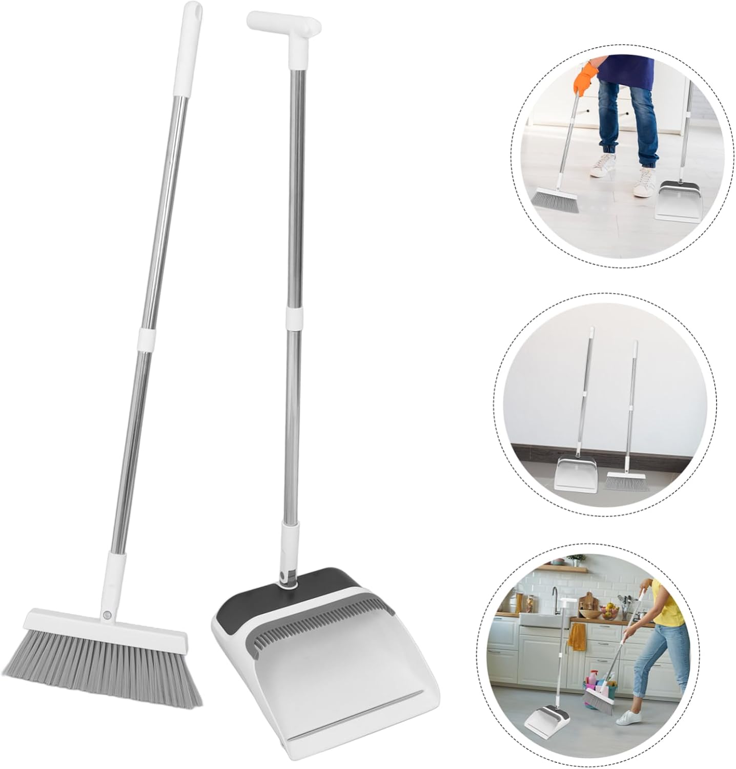 1set Handle Dustpan and Broom Set Household Cleaning Tool Kit for Soft Bristles for Efficient Floor Cleaning and Trash Collection and Convenient Design
