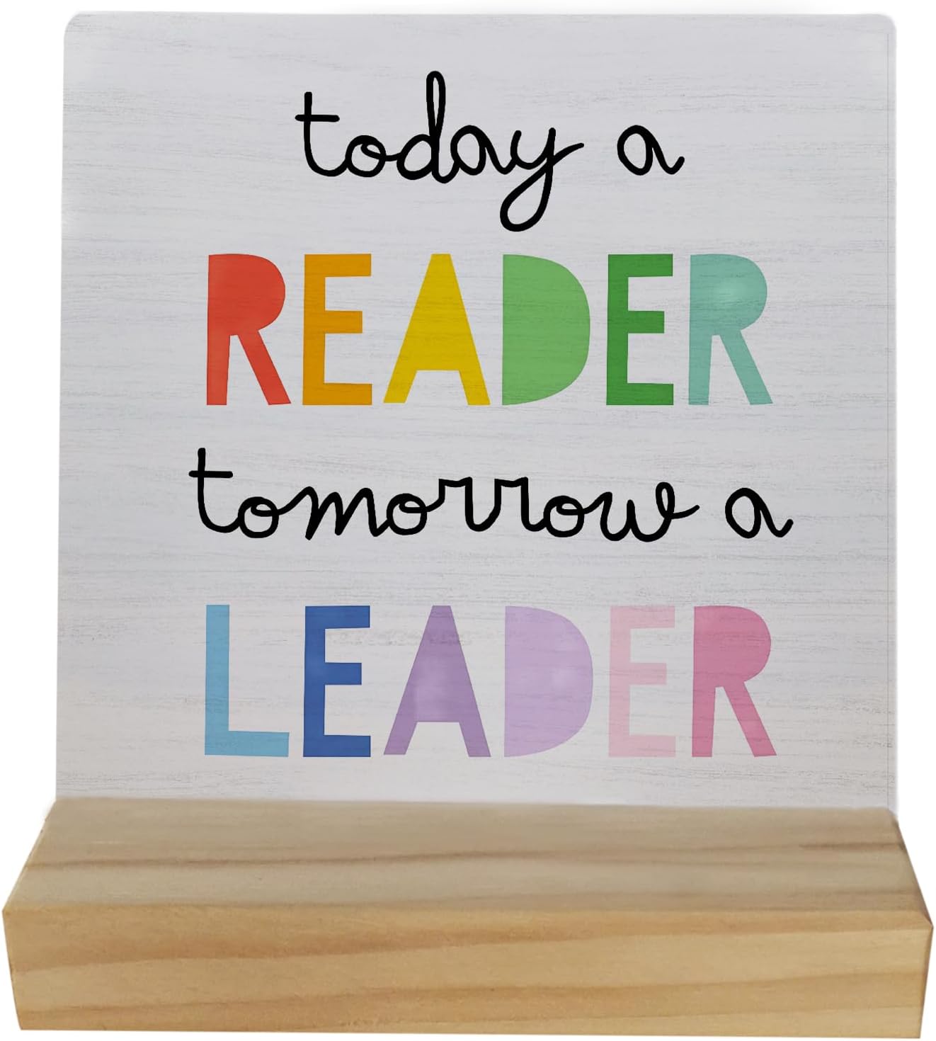 Amazon.com: Today a Reader Tomorrow a Leader Wood Plaque Sign,Reading ...