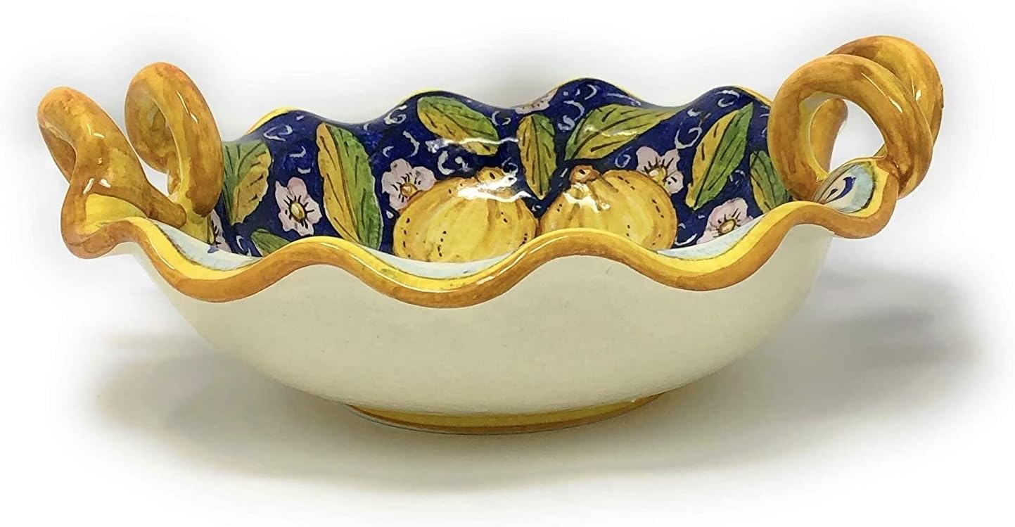 CERAMICHE D'ARTE PARRINI - Italian Ceramic Small Serving Bowl Decorated Three Lemons Art Pottery Made in ITALY Tuscan
