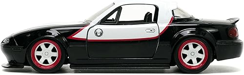 Miniatura 4 de Jada Marvel Avengers 1:32 1990 Mazda Miata - Auto fundido a presión y araña fantasma de 1.65 pulgadas, juguetes para niños y adultos