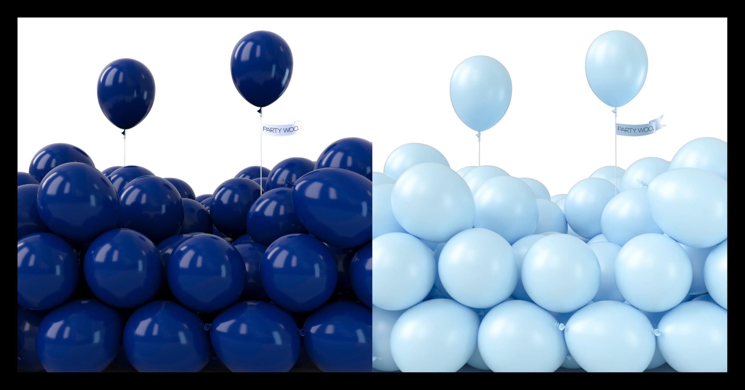 PartyWoo Nile Blue Balloons 50 pcs and PartyWoo Pastel Blue Balloons 50 pcs