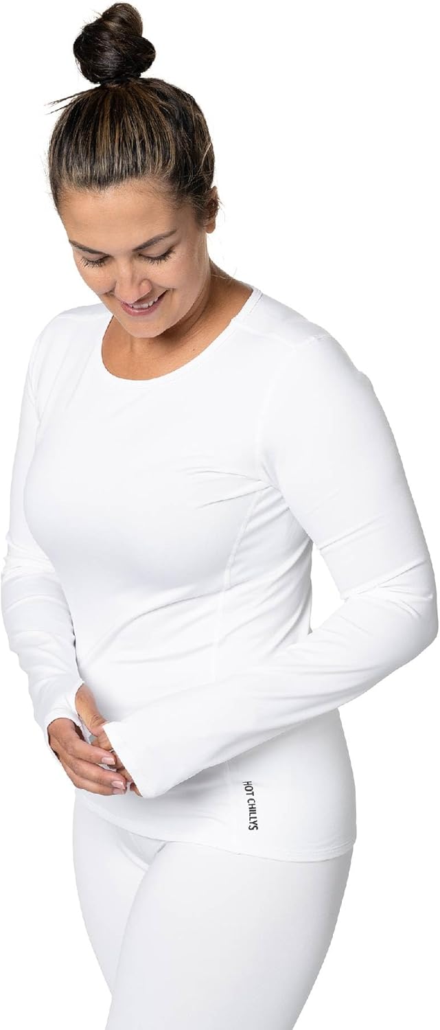 Hot Chillys Women's Micro-Elite Chamois UPF 30 Sun Protection 4-Way Stretch Thermal Long Sleeve Crewneck Base Layer Top - Image 3