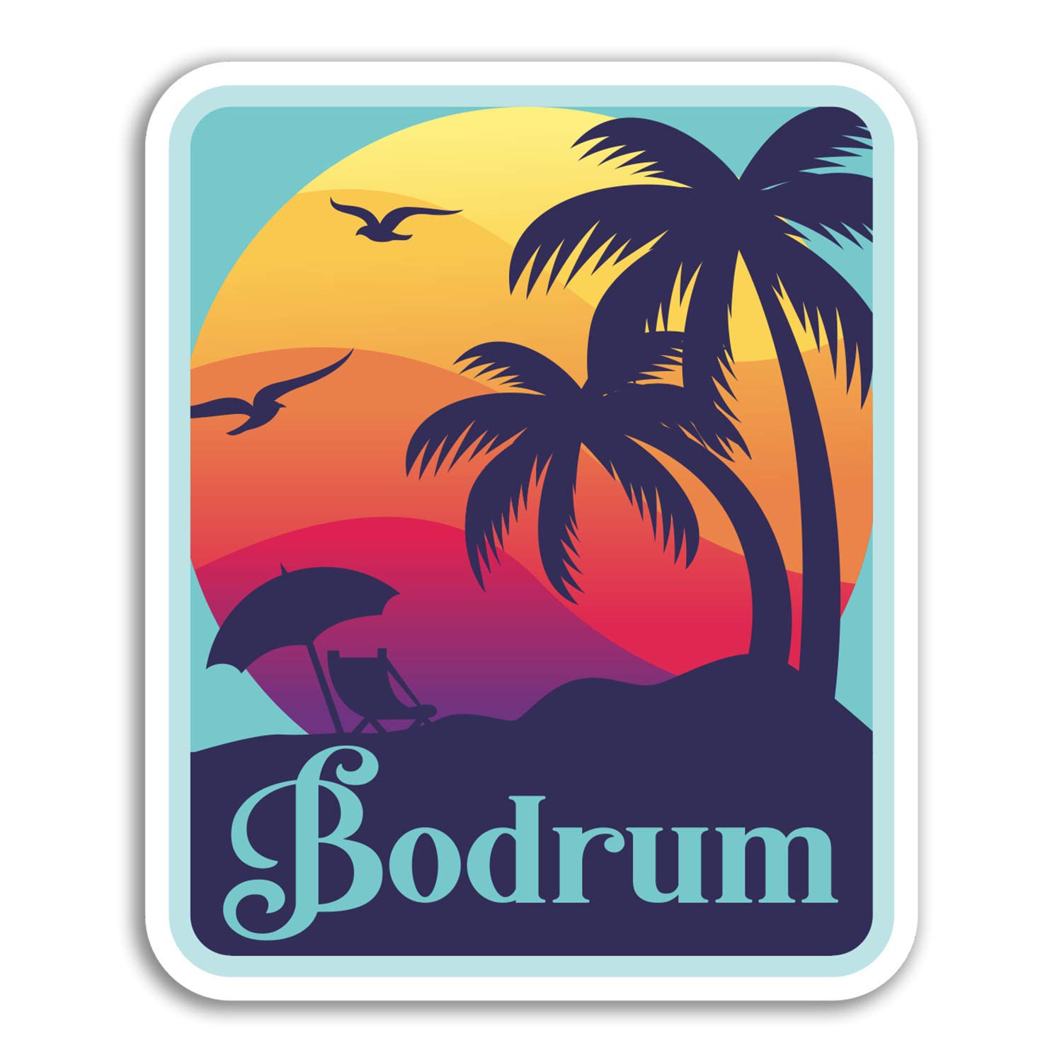 2 x 10cm Bodrum Vinyl Stickers - Turkey Fun Travel Sticker Laptop Luggage #18160 (10cm Tall)