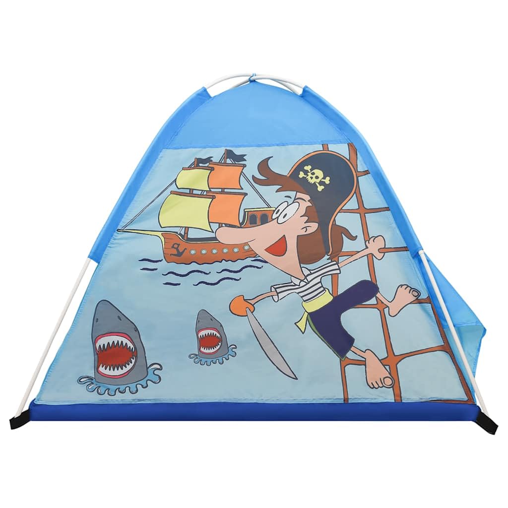 Namiot do zabawy z 250 piłkami, niebieski, 120 x 120 x 90 cm, namiot dziecięcy z motywem pirackim, składany, wewnątrz i na zewnątrz, do pokoju dziecięcego, ogrodu, na plażę, urodziny, z