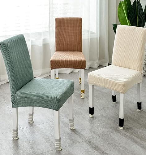 Sikai Case Chair Cover Stretch Chair Covers Polar Fleece For Living Room/Outdoor/Kitchen Washable Dust-Proof Dining Chair Cover Removable Kitchen Chair Cover Set (2, Grass Green, M,17.7"-21.65") #TOP6
