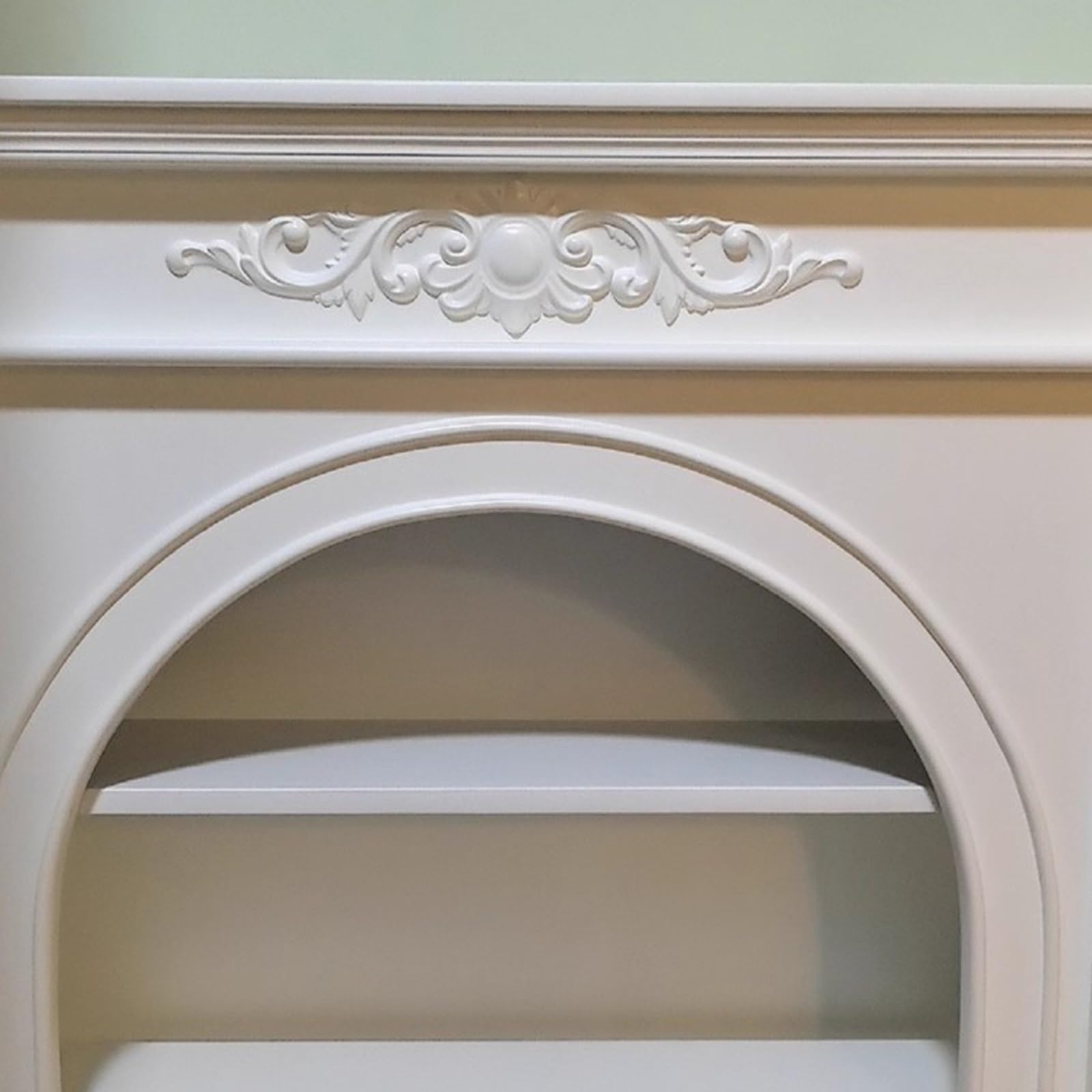 Cornice per caminetto Cornice Decorativa for Camino in Legno massello ad Arco Bianco(XL)