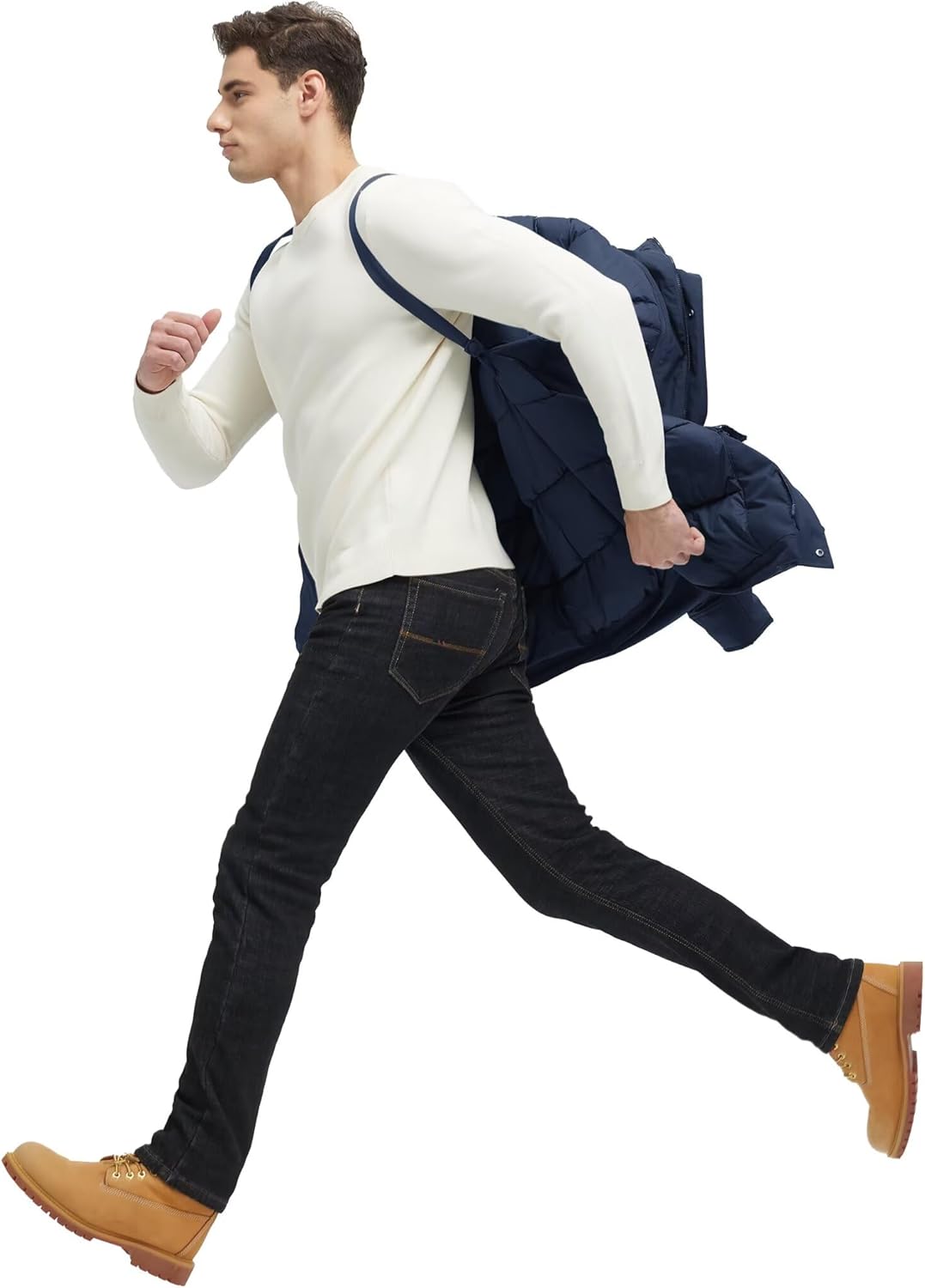 Rejork Long Winter Jackets for Men Faux Two-Piece Waterproof Parka Snow Warm Coats with Hood - Image 2