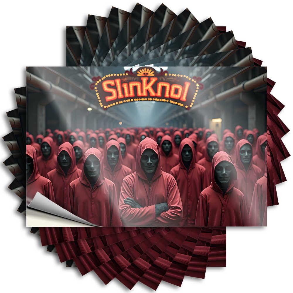 Fzfn Men's Colour Space Gamers Sticker - Sleek Shadows: The Haunting World Of Slinknol Helmet Waterproof Vinyl Sticker(6X9cm)