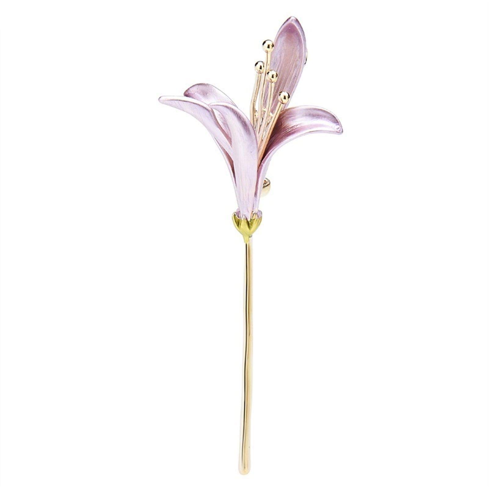 Broche fleur de lys bicolore accessoire chic de mariage - 4