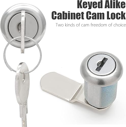 Miniatura 4 de Paquete de 2 cerraduras de leva para gabinete con cilindro de 78 pulgadas, cerraduras de pulgar de leva desplazadas y con gancho, cerraduras de