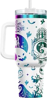 Gothic Skeleton Couple Spooky Christmas 40oz Tumbler with Handle Straw