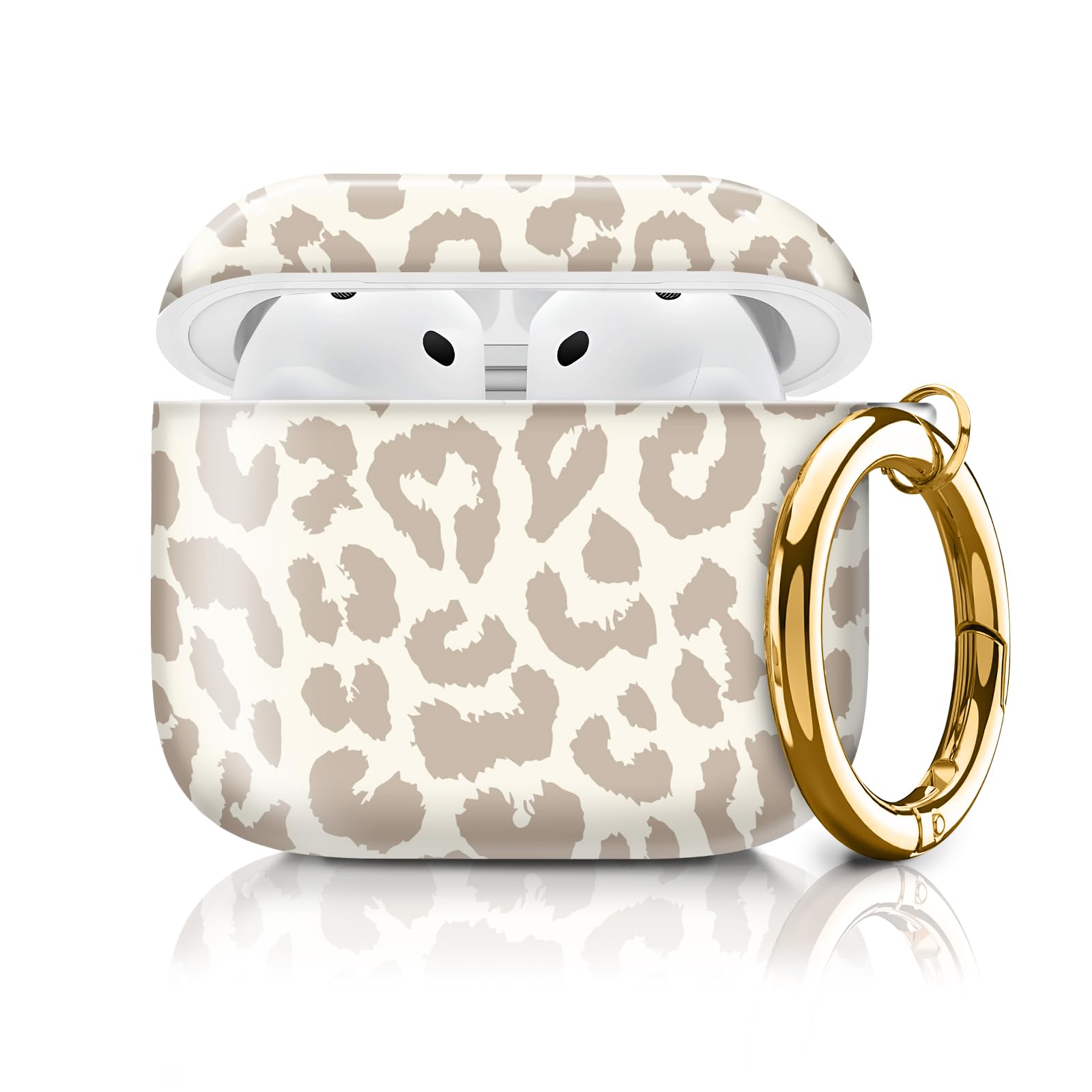 Compatible with AirPod 4th Generation Case Cover with Keychain, Full Protective Shockproof Wireless Headphone Case for Women Men Girl (Cute Grey