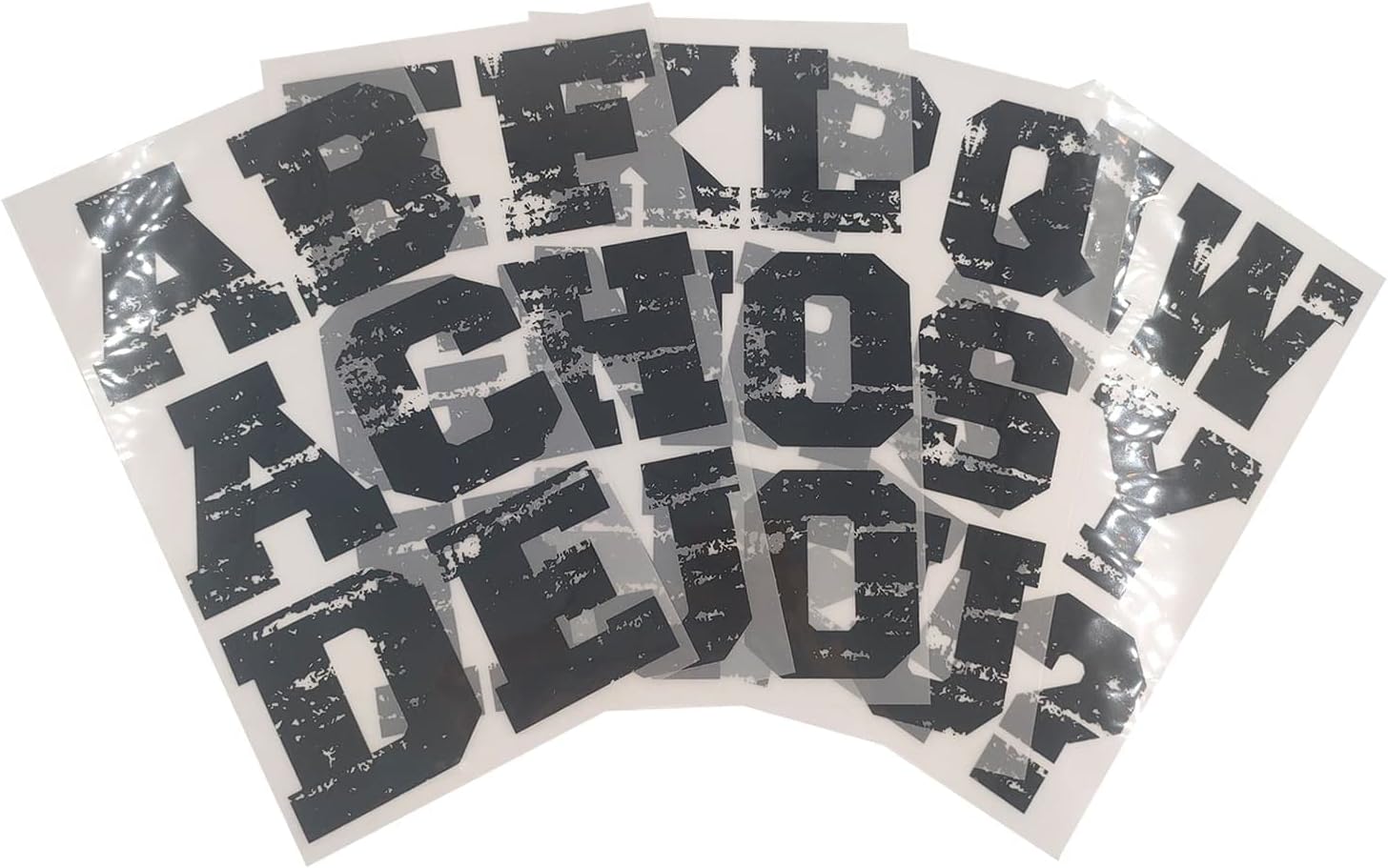 Make Market 3" Iron-On Distressed Black Letters, 12 Packs: 32 ct. (384 Total)