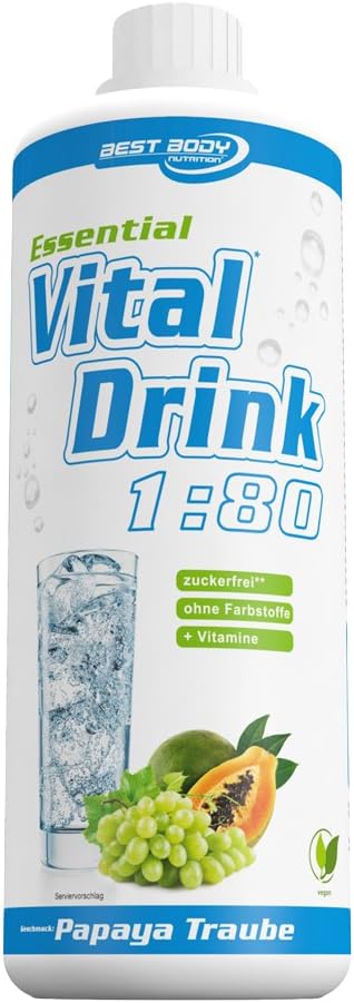 Best Body Nutrition 1000ml Essential Vital Drink Papaya Grape