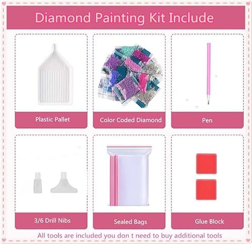 Miniatura 4 de Wenpeef Arte de diamantes marinos de delfines para adultosniños, 15.7 x 31.5 in, kits de pintura de diamantes grandes 5D DIY taladro completo