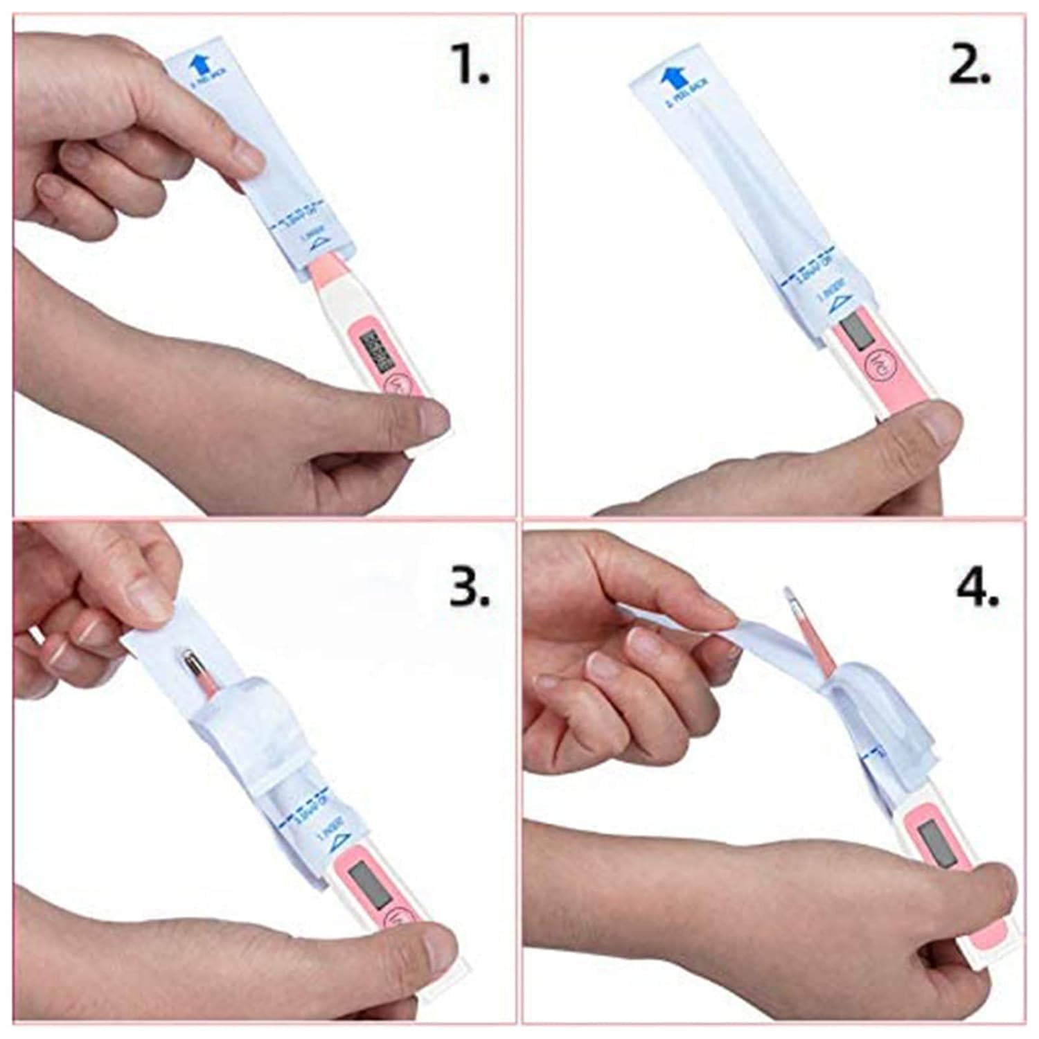 100 Pcs White Disposable Probe Covers for Digital Oral Thermometers Rectal Thermometer Sleeves Universal Probe Covers for Thermometer Safe, Sanitary, Healthy, Oral Thermometers