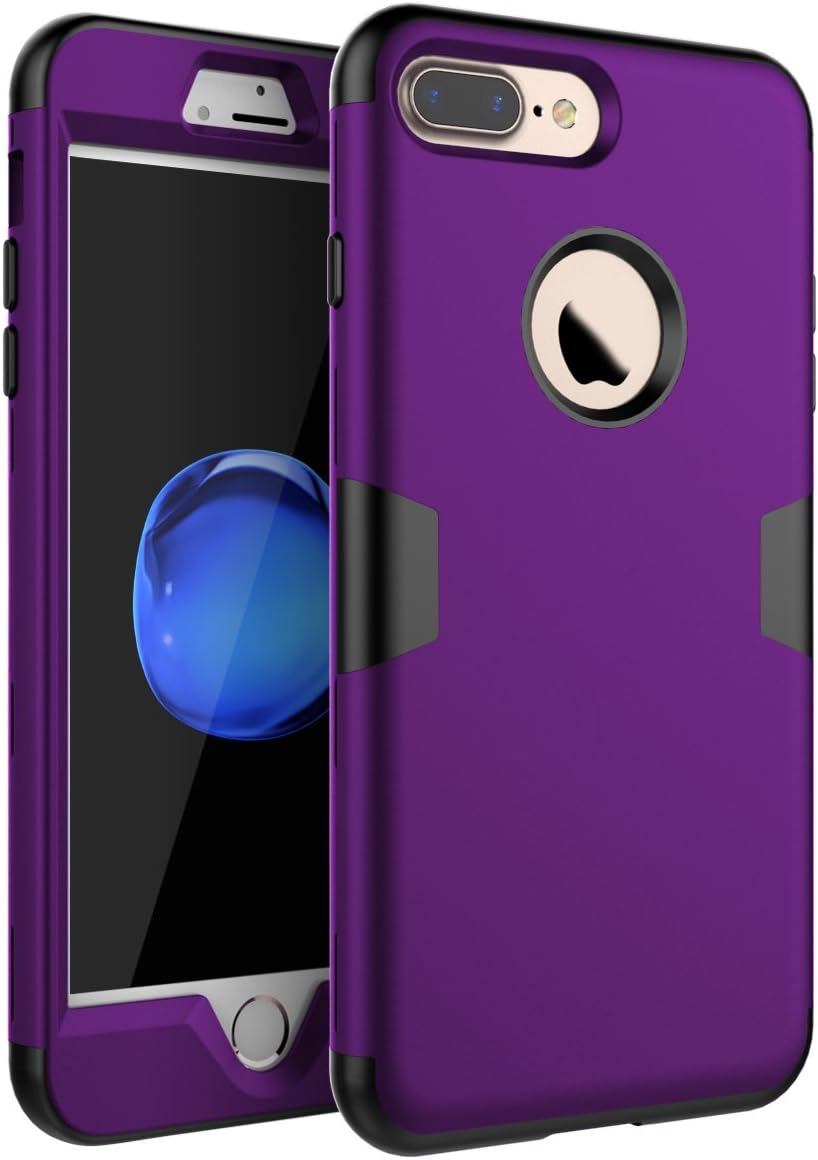 RabeMall Shockproof Case for iPhone 7 Plus,Sturdy and Durable and Slim Fit Case,Purple Black