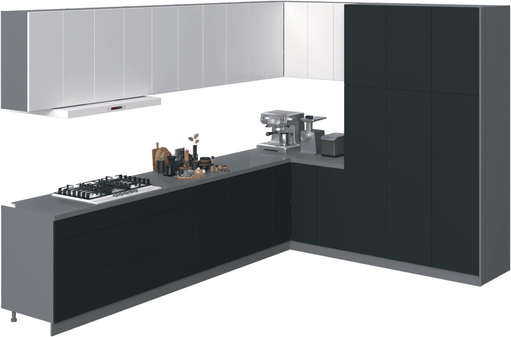 Kitchen Timeless Collection Black & White Gloss Color Base Size 12Ft Wide