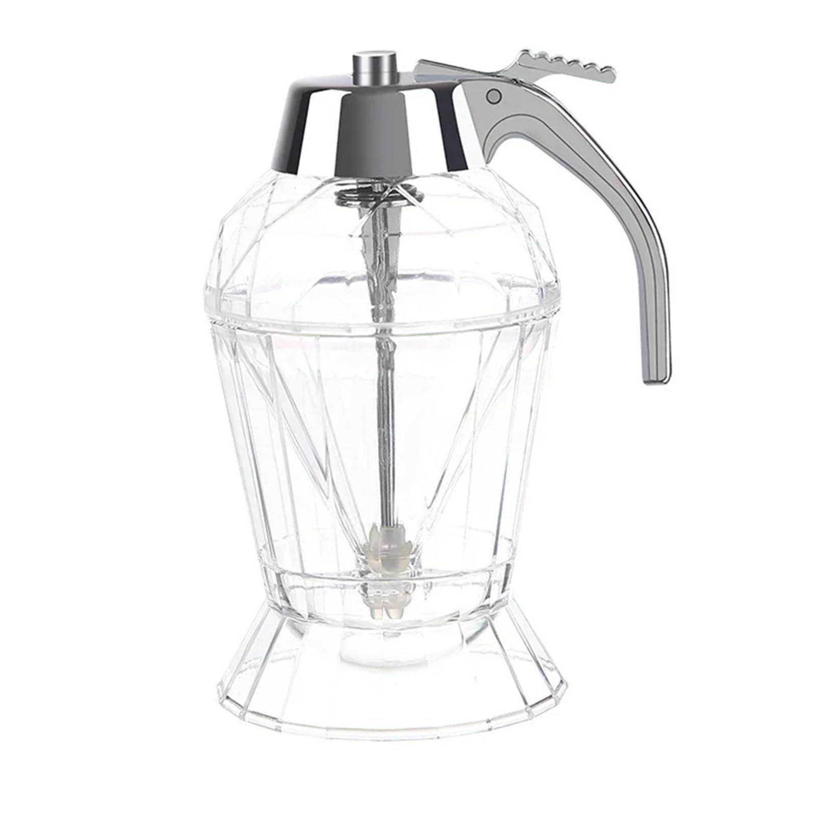 EnxJire Honey Dispenser Syrup Dispenser with Stand Honey Pourer Olive Oil Bottle for Home Kitchen Storing(Diamond Shape)
