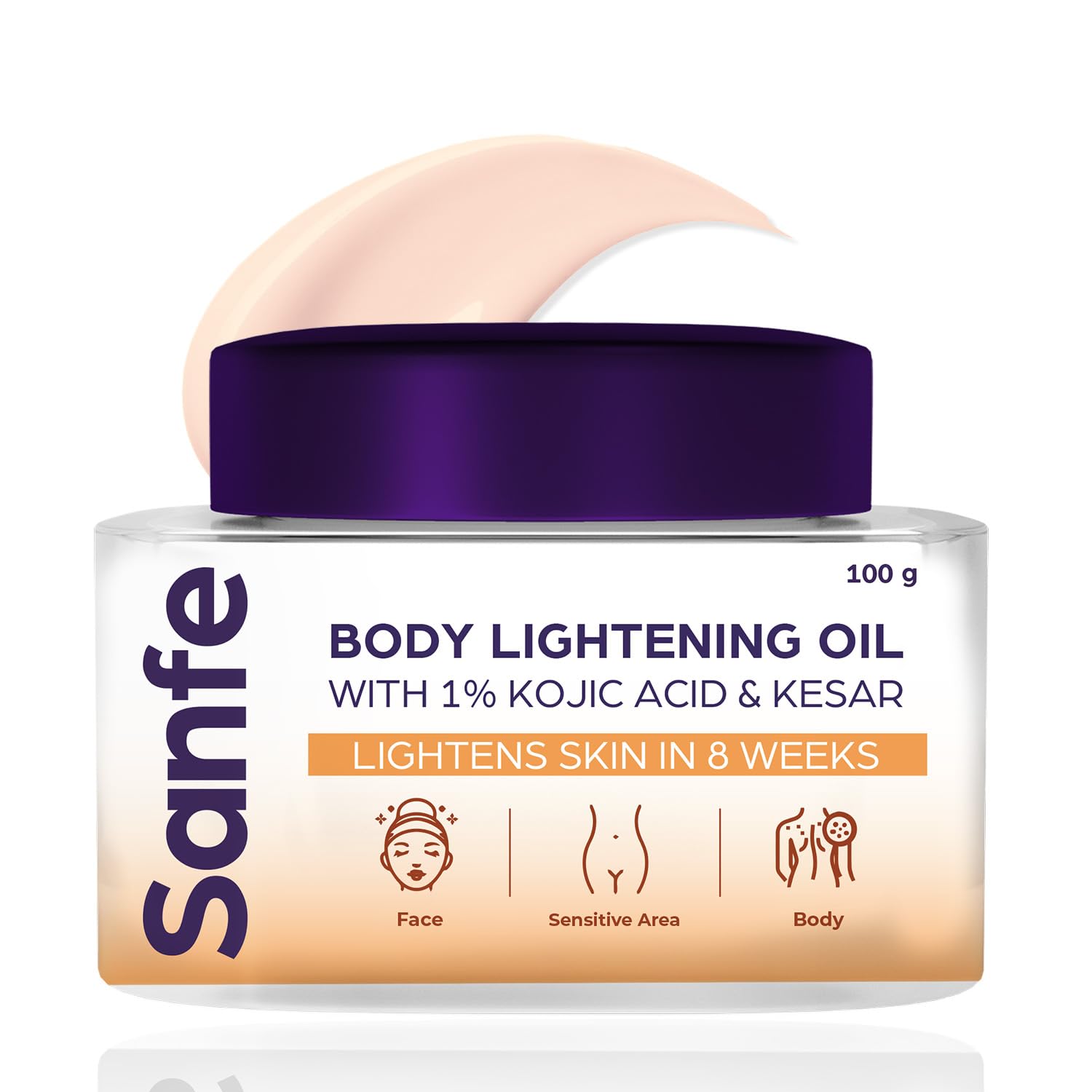 Sanfe Body Lightening Oil With Kojic Acid & Kesar Extarct | Instant Glow & Multivitamin Enriched For Even Tone Skin | Lightweight Moisturizing Body Oil | 24 Hrs Long-Lasting Radiance - 200ml-image-48